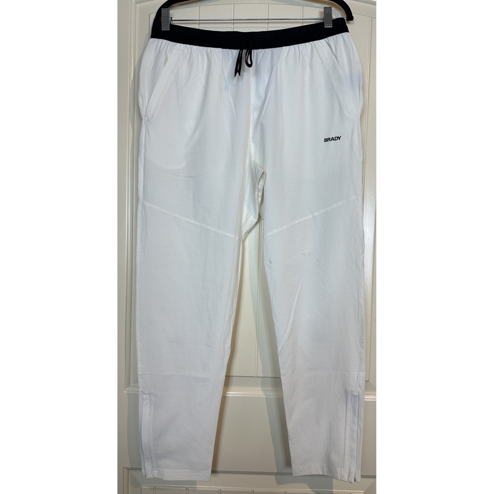 Brady Mens L Active Windbreaker‎ Drawstring Run Pants Ankle Zip stretch NWT $110